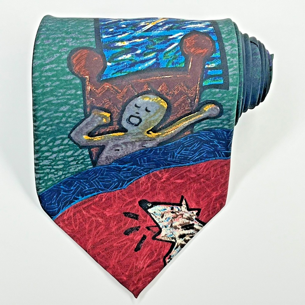 The Beatles Silk Men's Necktie "Good Morning" Abstract Whimsical Vintage USA 57"